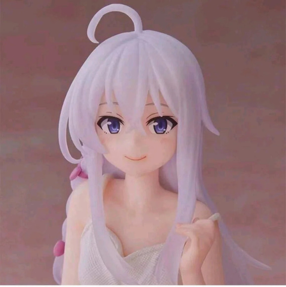 Cute anime kawaii figure girl purple hair white pink sitting manga Japan korean - Picture 3 of 10